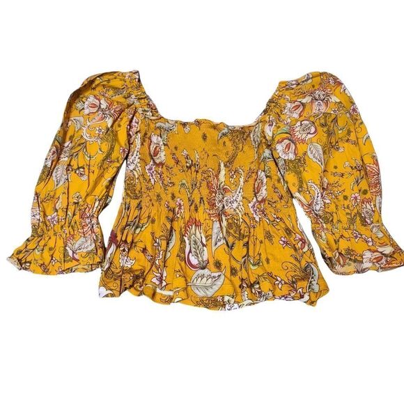 Anthropologie Conditions Apply Smocked Sweetheat Blouse XS NWT - Picture 8 of 10